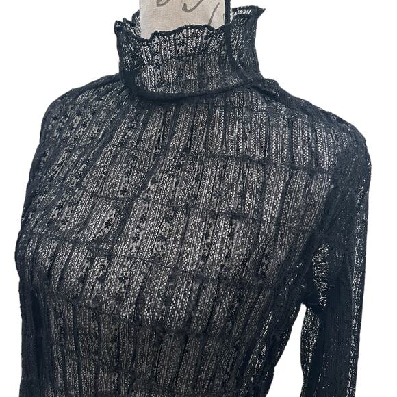 Vintage St. John Evening Lace Mock Neck Blouse - Picture 3 of 8